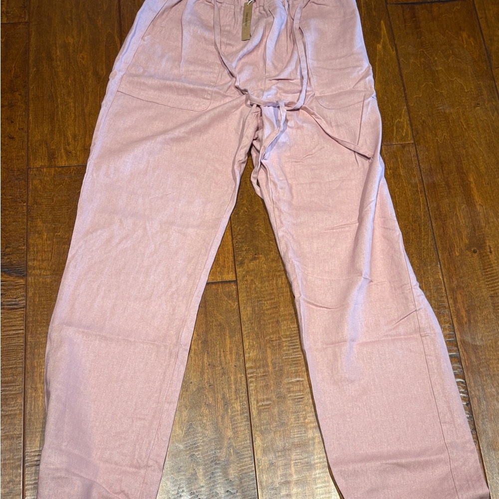 Love Tree Blush Linen Blend Pants